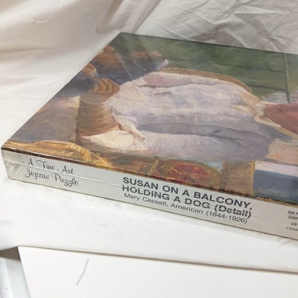 Fine Art Puzzle Mary Cassatt Susan on a Balcony Holding a Dog 500+ pcs NEW NIP - Picture 9 of 9